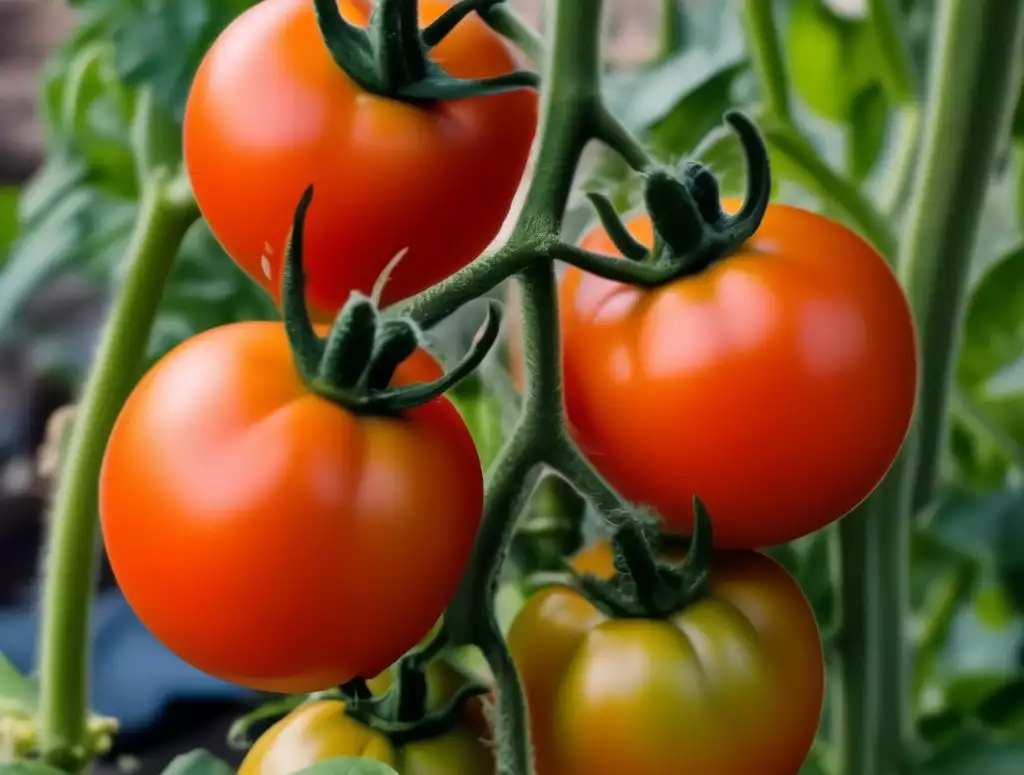 томаты в огороде