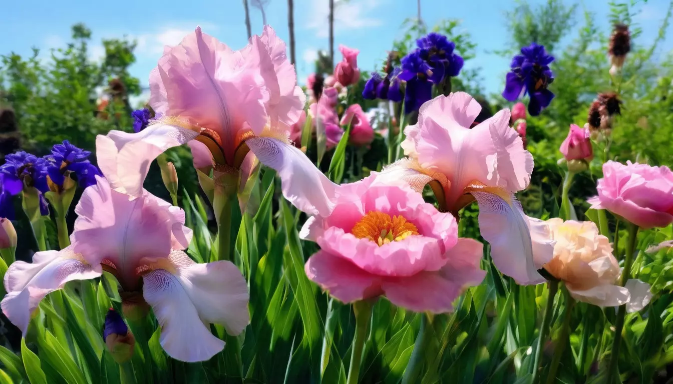 пионы и ирисы